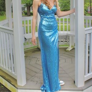 Windsor Sparkly Blue Prom Dress